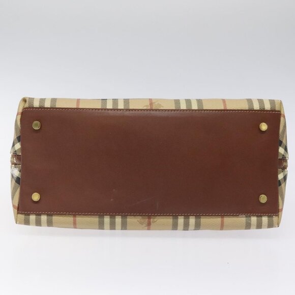 BURBERRY Nova Check Hand Bag PVC Beige Auth 115924 - Picture 6 of 16